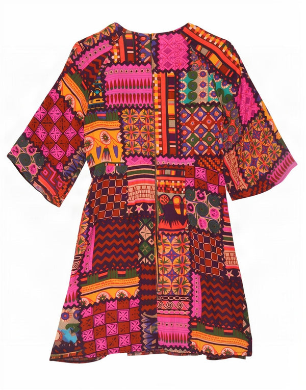 Desigual Womens 3/4 Sleeve Basic Dress EU 44 XL Multicoloured Patchwork