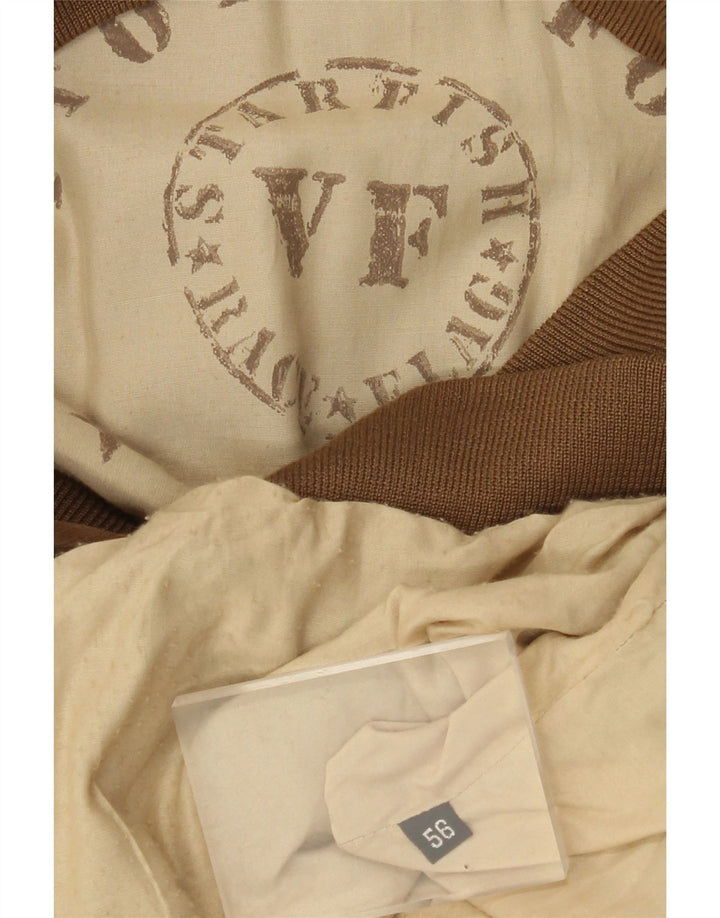 VINTAGE Mens Bomber Jacket IT 56 3XL Brown