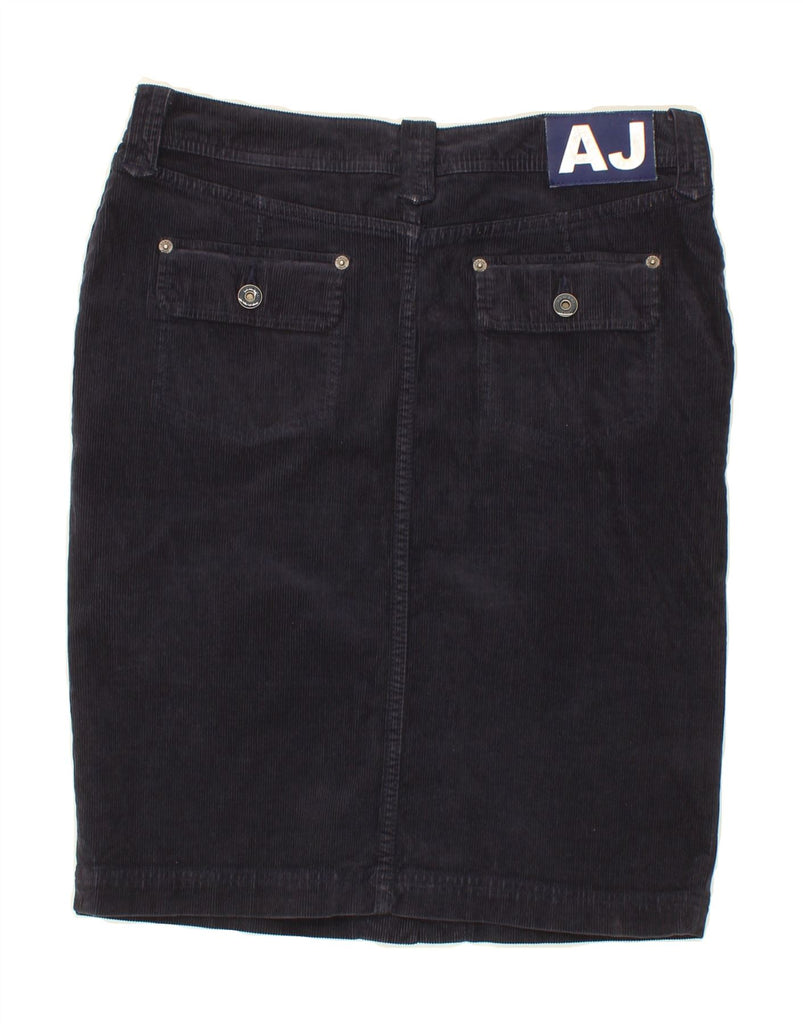 ARMANI Womens Corduroy Skirt US 6 Medium W30 Navy Blue Cotton Vintage Armani and Second-Hand Armani from Messina Hembry 