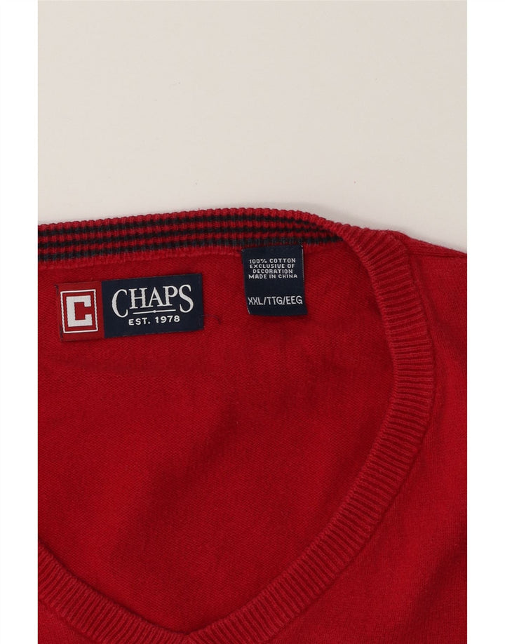 CHAPS Mens Vest Tank Top 2XL Red Cotton Vintage Chaps and Second-Hand Chaps from Messina Hembry 