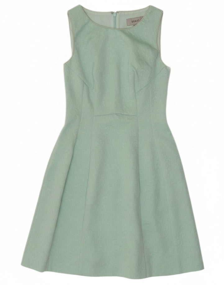 COAST Womens Sleeveless A-Line Dress UK 8 Small Turquoise Polyester Vintage Coast and Second-Hand Coast from Messina Hembry 