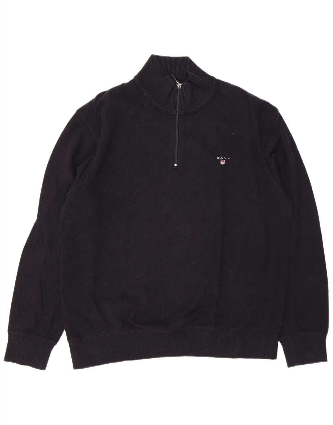 GANT Mens Zip Neck Jumper Sweater 2XL Black Cotton Vintage Gant and Second-Hand Gant from Messina Hembry 