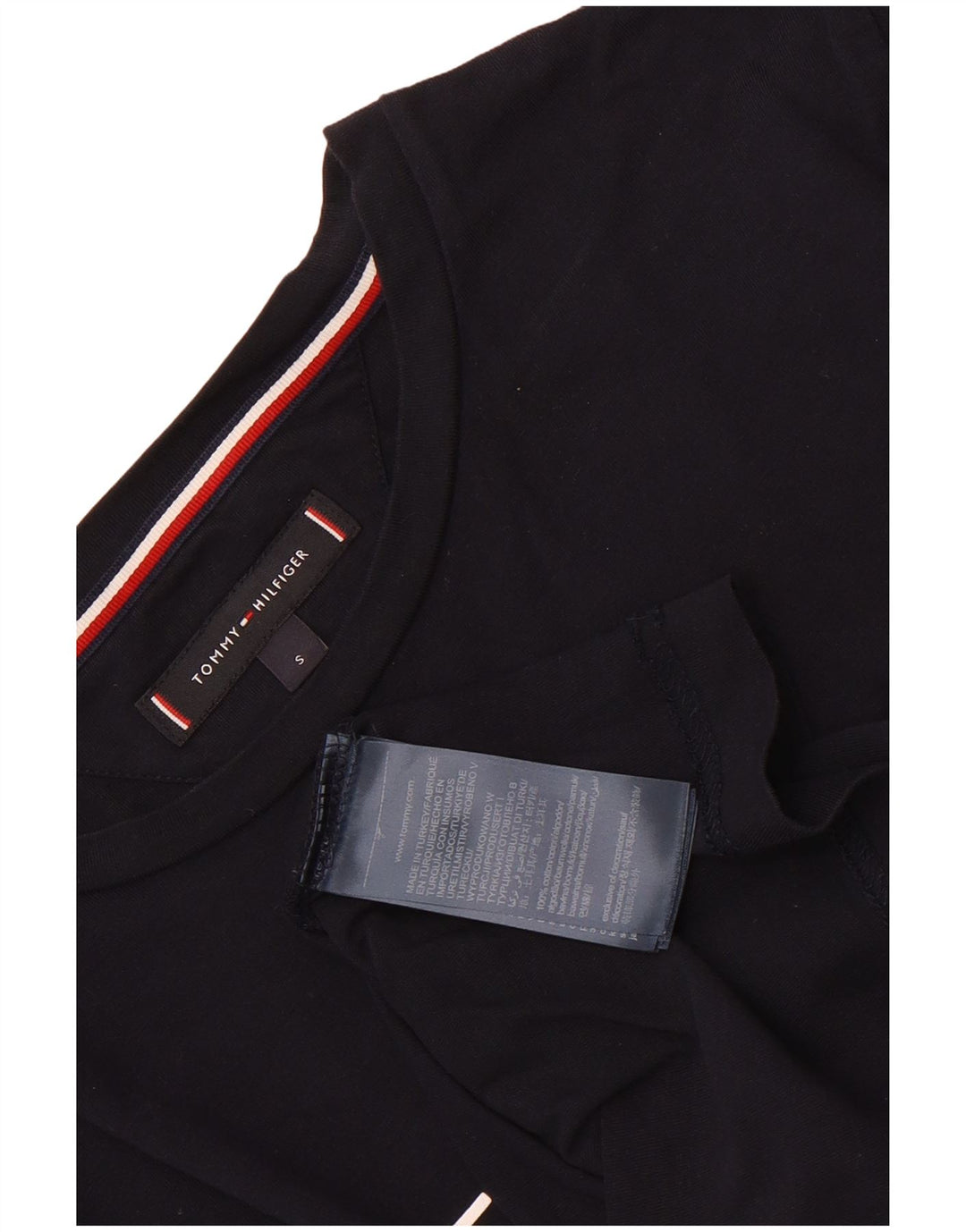 Tommy Hilfiger Mens Graphic T-Shirt Top Small Black Cotton