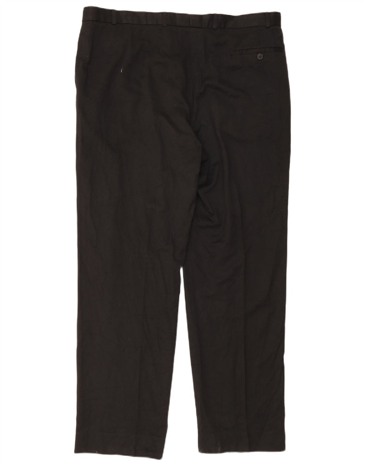 Marks & Spencer Mens Pegged Suit Trousers W42 L33 Black Viscose