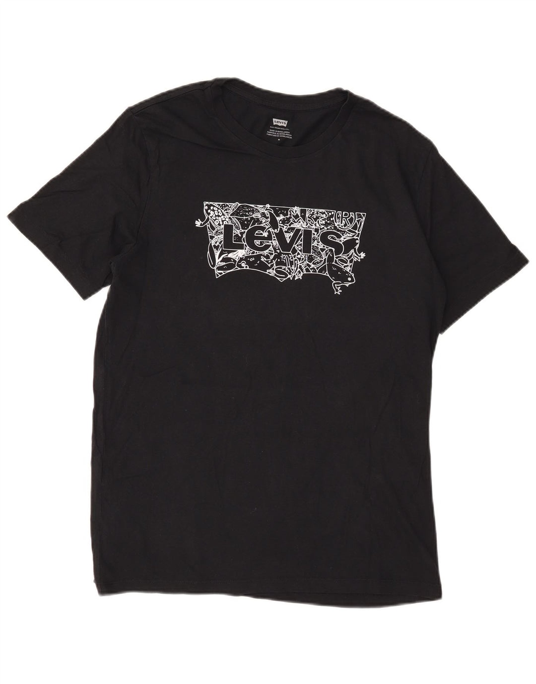 Levi's Mens Graphic T-Shirt Top Medium Black Cotton