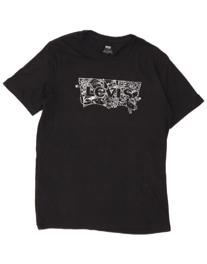 Levi's Mens Graphic T-Shirt Top Medium Black Cotton