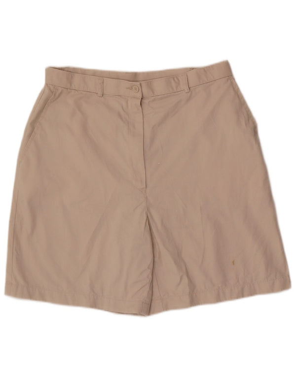 Marks & Spencer Womens High Waist Chino Shorts UK 16 Large W30 Beige Cotton