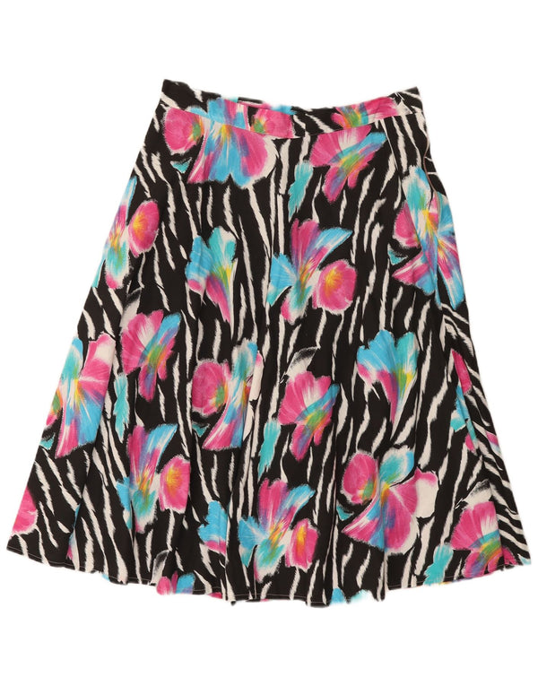 Vintage Womens Flared Skirt W32 Medium Multicoloured Floral