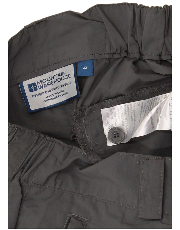 MOUNTAIN WAREHOUSE Mens Cargo Shorts W32 Medium Grey Nylon
