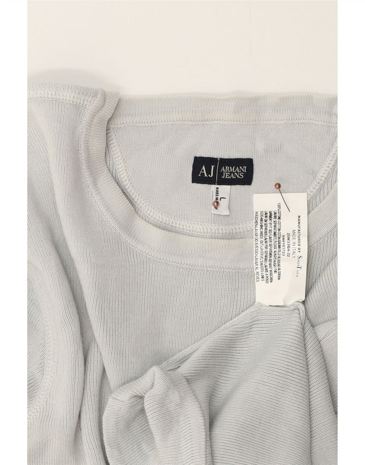 Armani Jeans Mens Top Long Sleeve Large Grey Cotton