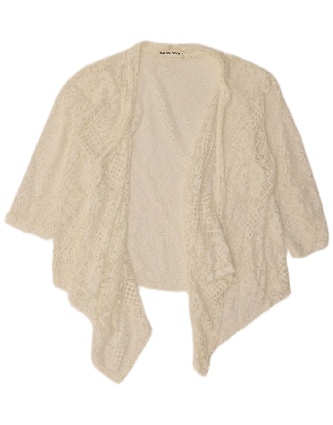 NEW COLLECTION Womens Asymmetric Cardigan Top US 6 Medium Off White