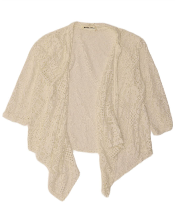 NEW COLLECTION Womens Asymmetric Cardigan Top US 6 Medium Off White