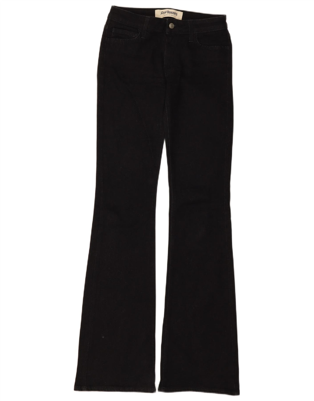 Roy Rogers Womens Flared Jeans W26 L35 Black Cotton