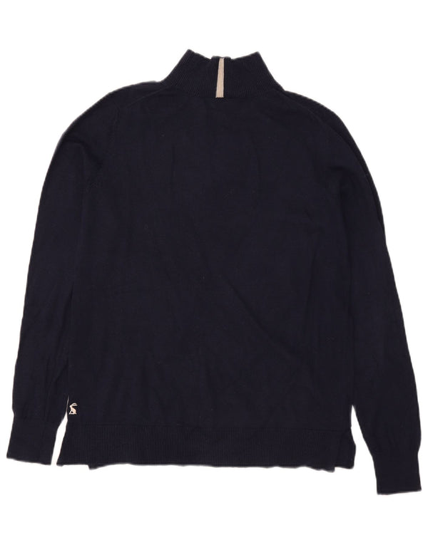 Joules Womens Turtle Neck Jumper Sweater UK 12 Medium Navy Blue Cotton