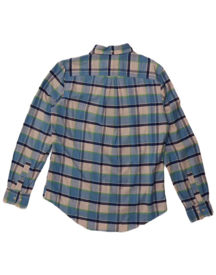 Tommy Hilfiger Mens Stretch Shirt Small Blue Check Cotton