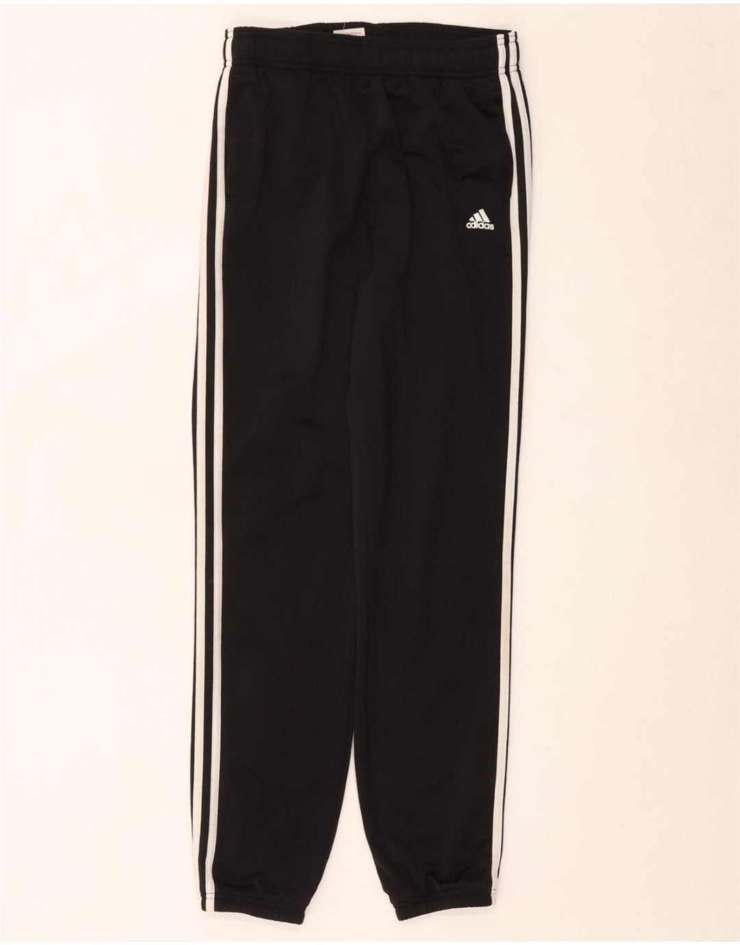 ADIDAS Boys Tracksuit Trousers Joggers 13-14 Years  Black Polyester