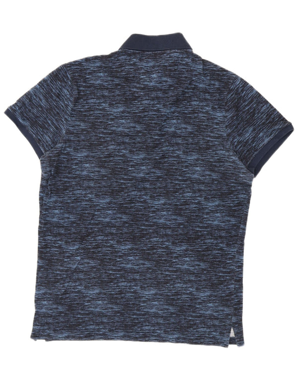 Hollister Mens Polo Shirt Large Navy Blue Flecked Cotton