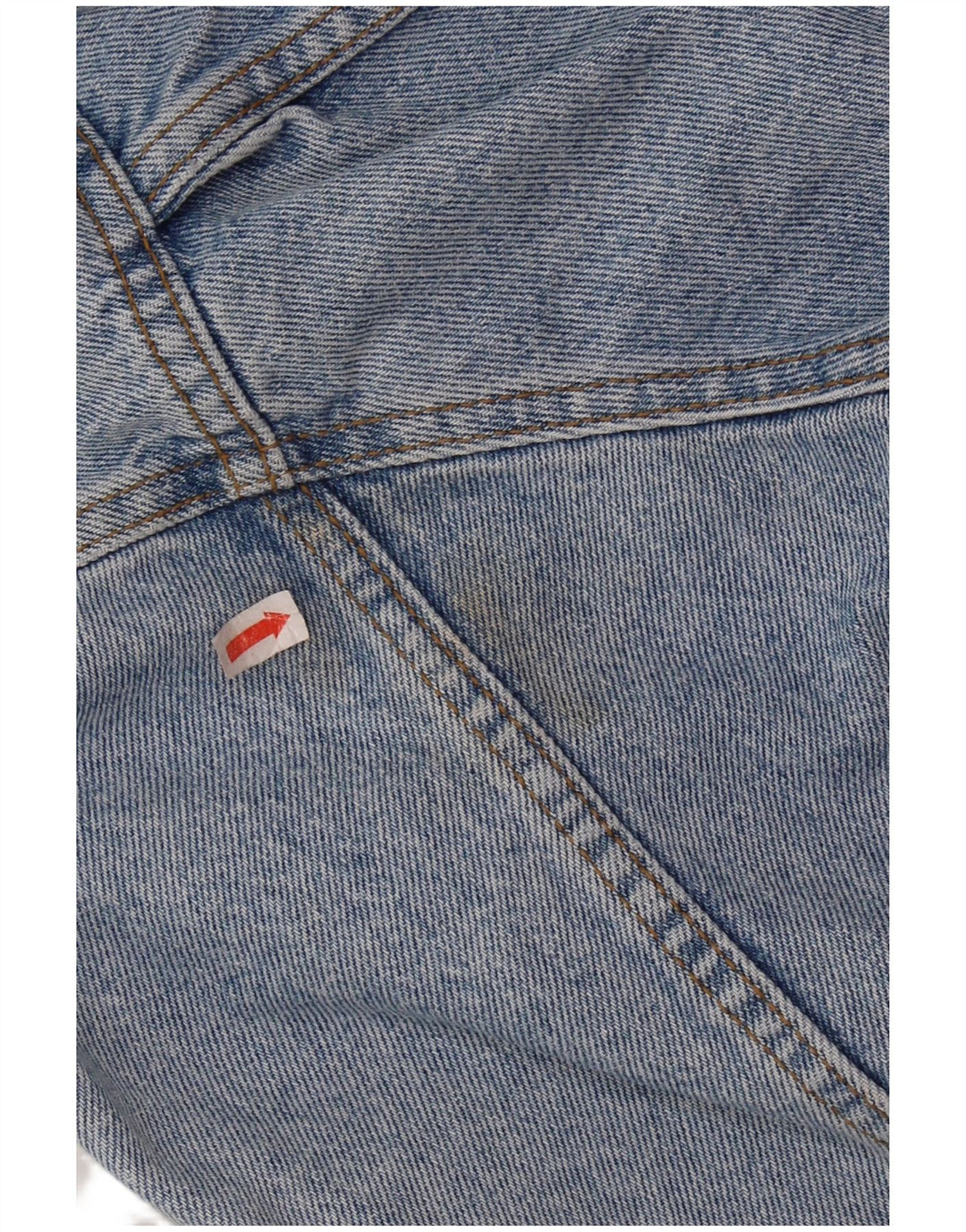 VINTAGE Mens Graphic Denim Jacket UK 36/38 Small Blue Cotton