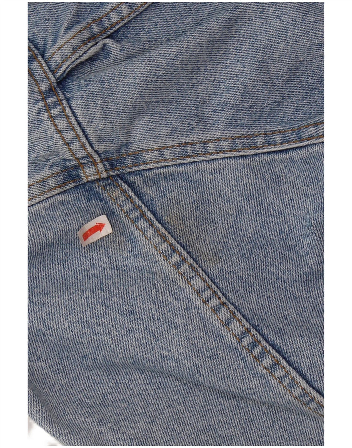 VINTAGE Mens Graphic Denim Jacket UK 36/38 Small Blue Cotton