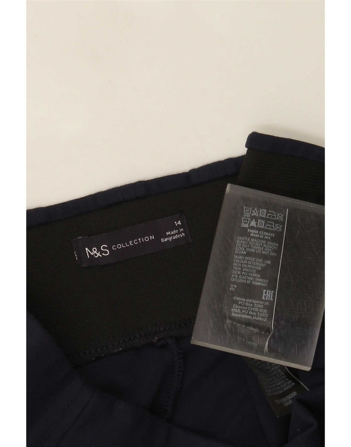 Marks & Spencer Womens Leggings UK 14 Large Navy Blue Viscose