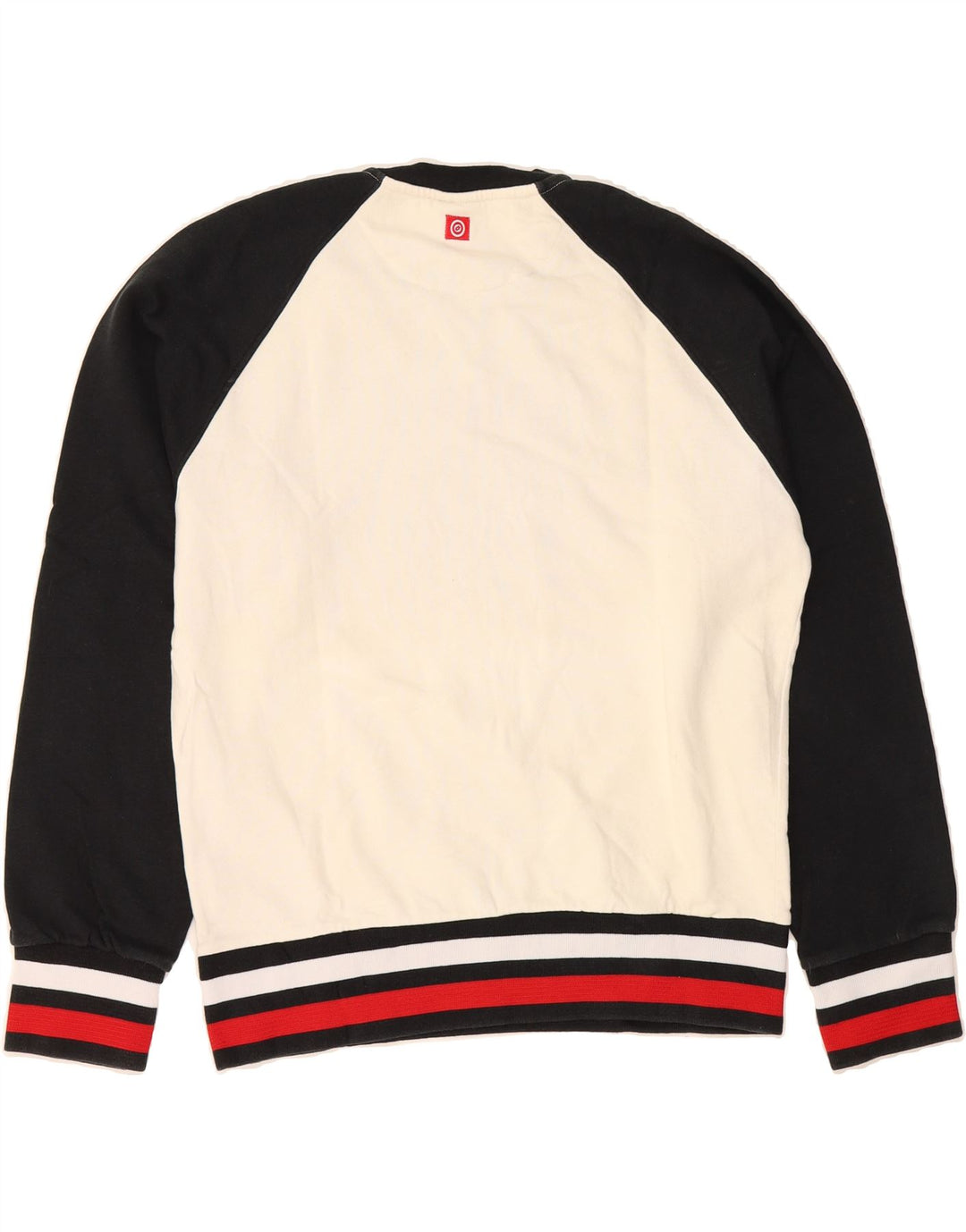 LOTTO Mens Graphic Sweatshirt Jumper Medium White Colourblock Cotton Vintage Lotto and Second-Hand Lotto from Messina Hembry 