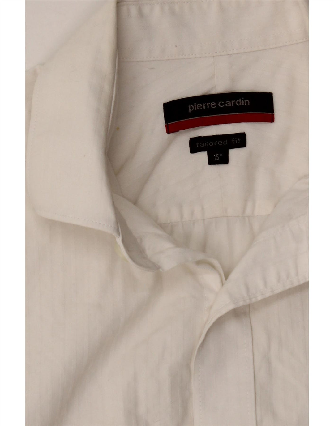 PIERRE CARDIN Mens Tailored Fit Shirt Size 15 Medium White Cotton