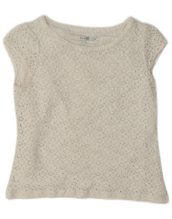Boden Womens Crop Lace Blouse Top UK 8 Small White