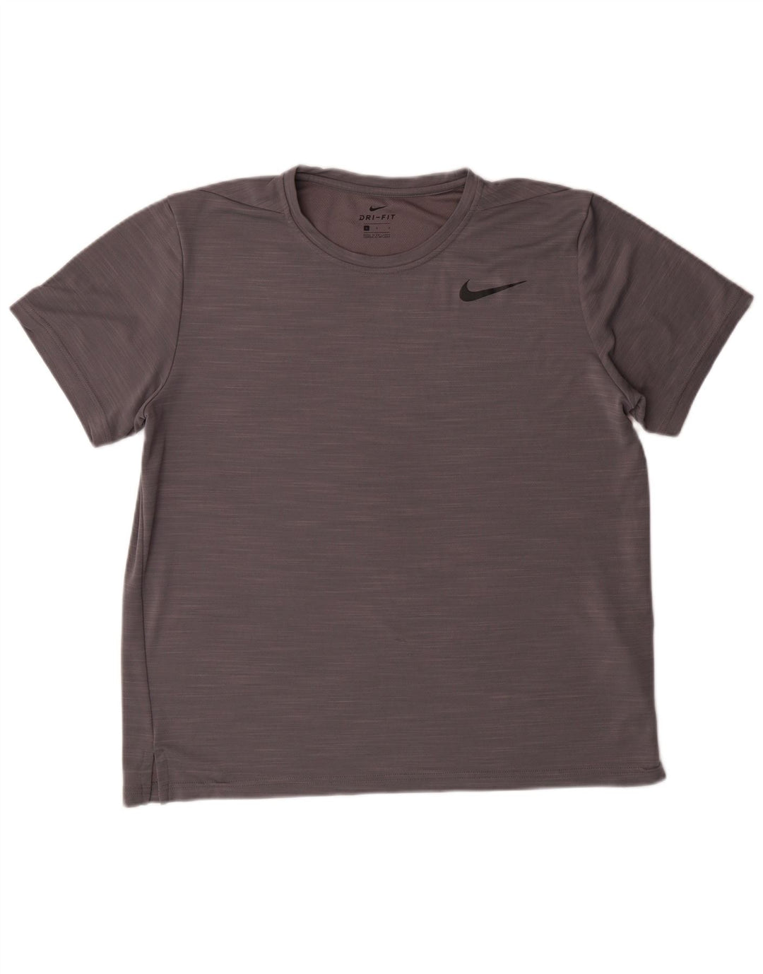 NIKE Womens Dri Fit T-Shirt Top UK 16 Large Grey Flecked Polyester