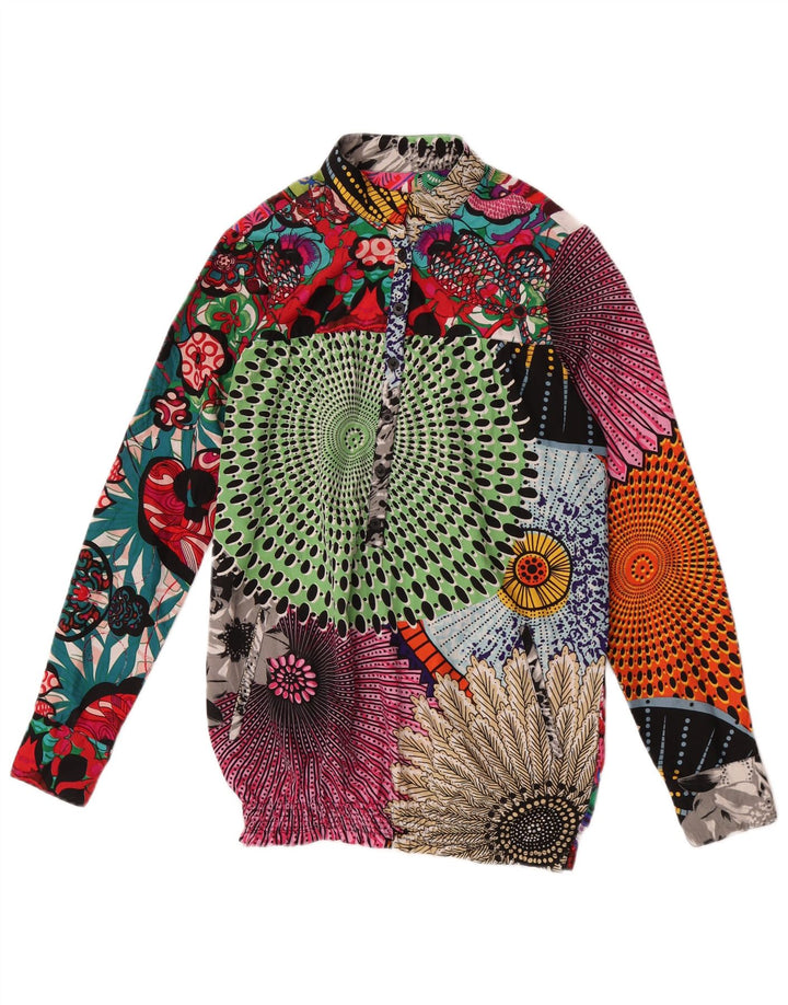 Desigual Womens Pullover Shirt Blouse UK 10 Small Multicoloured Patchwork
