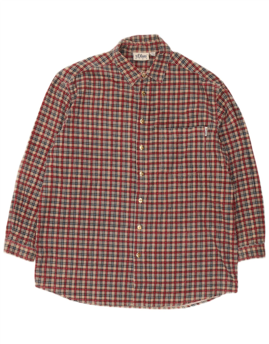 S.Oliver Boys Corduroy Shirt 11-12 Years Red Check Cotton