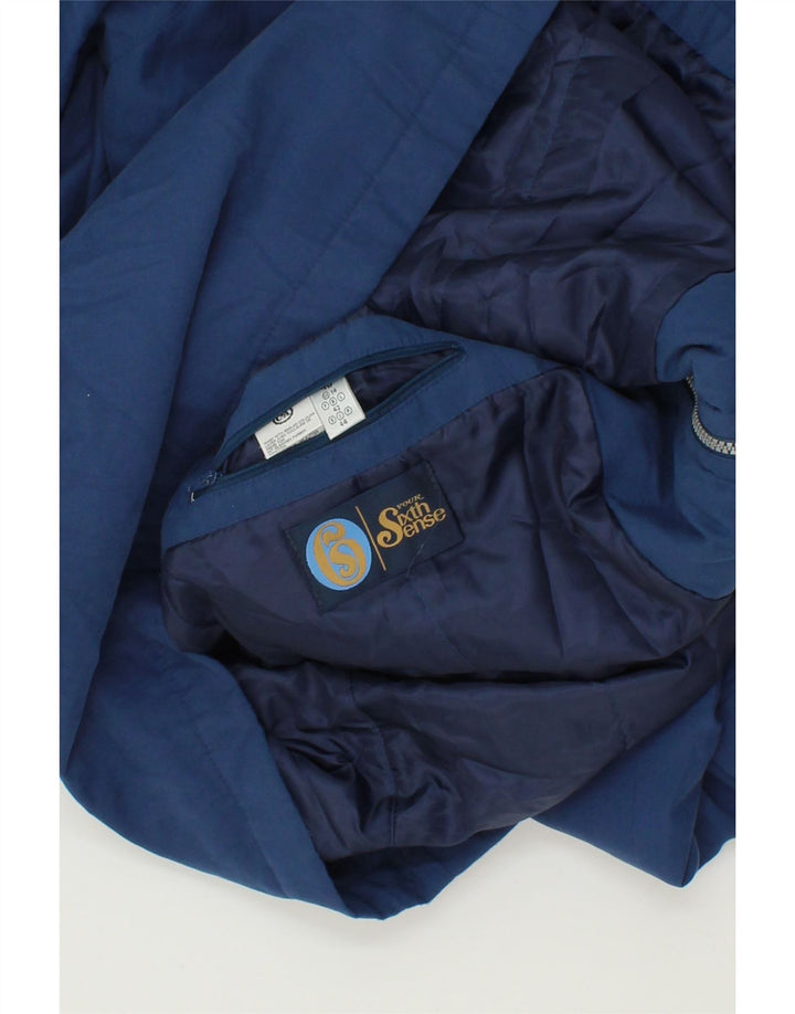 YOUR SIXTH SENSE Womens Hooded Parka Jacket UK 14 Large  Blue Polyester Vintage Your Sixth Sense and Second-Hand Your Sixth Sense from Messina Hembry 