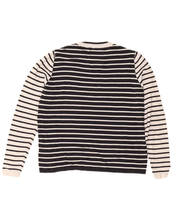 Superdry Womens Oversized Crew Neck Jumper Sweater UK 10 Small White