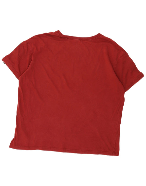 Nike Mens Graphic T-Shirt Top Large Burgundy Colourblock Cotton
