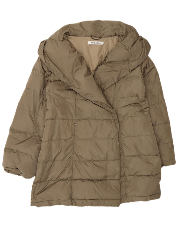 Marella Womens Padded Jacket UK 12 Medium Brown Polyamide