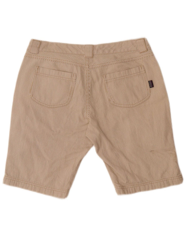 Patagonia Womens Casual Shorts US 8 Medium W30 Beige Pinstripe Cotton