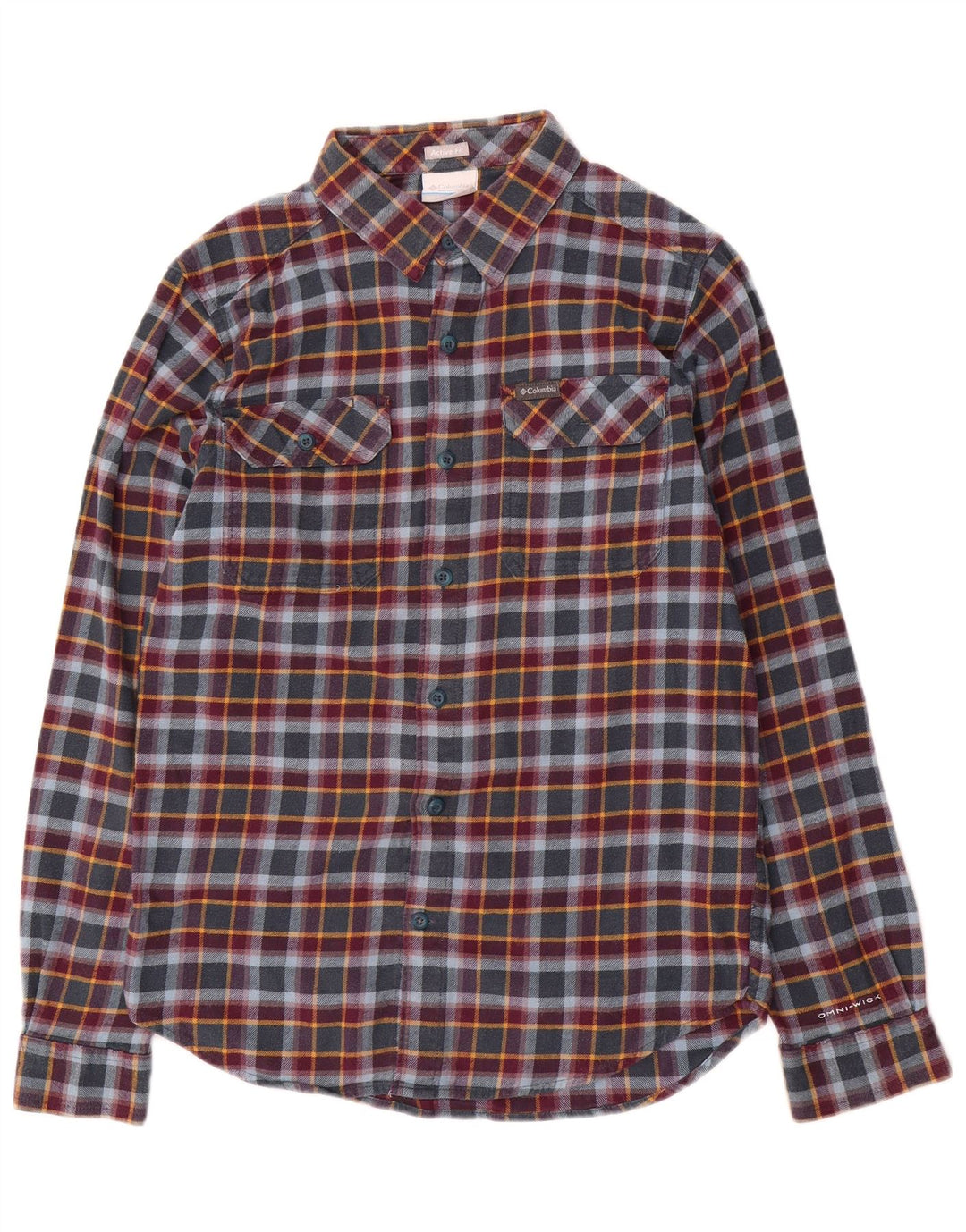 Columbia Mens Active Flannel Shirt Small Multicoloured Check Cotton