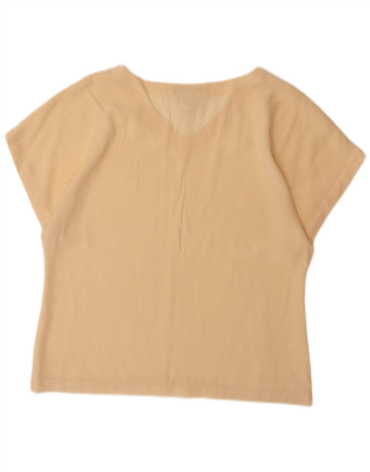 MAX MARA Womens T-Shirt Top UK 14 Large  Beige Silk