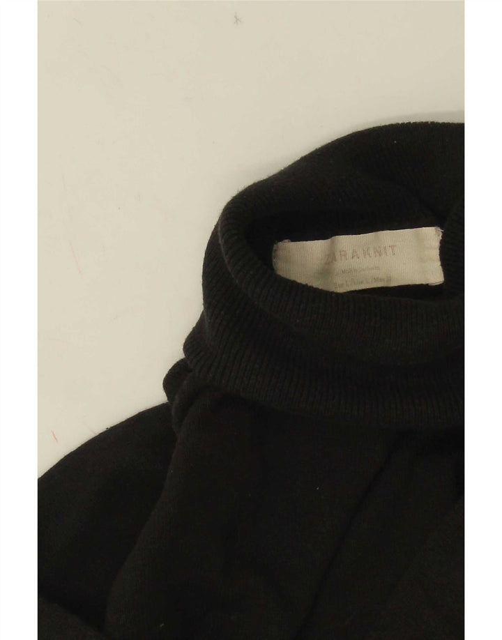Zara Womens Roll Neck Jumper Sweater UK 14 Large Black