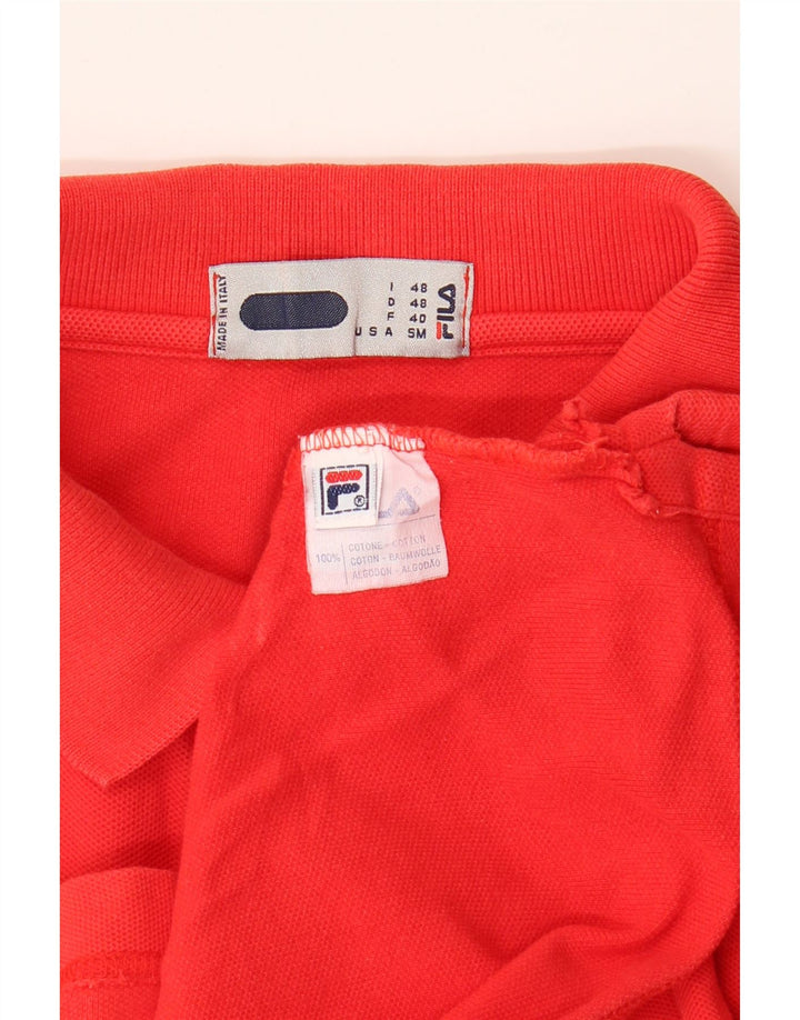 FILA Mens Polo Shirt IT 48 Medium Red Cotton