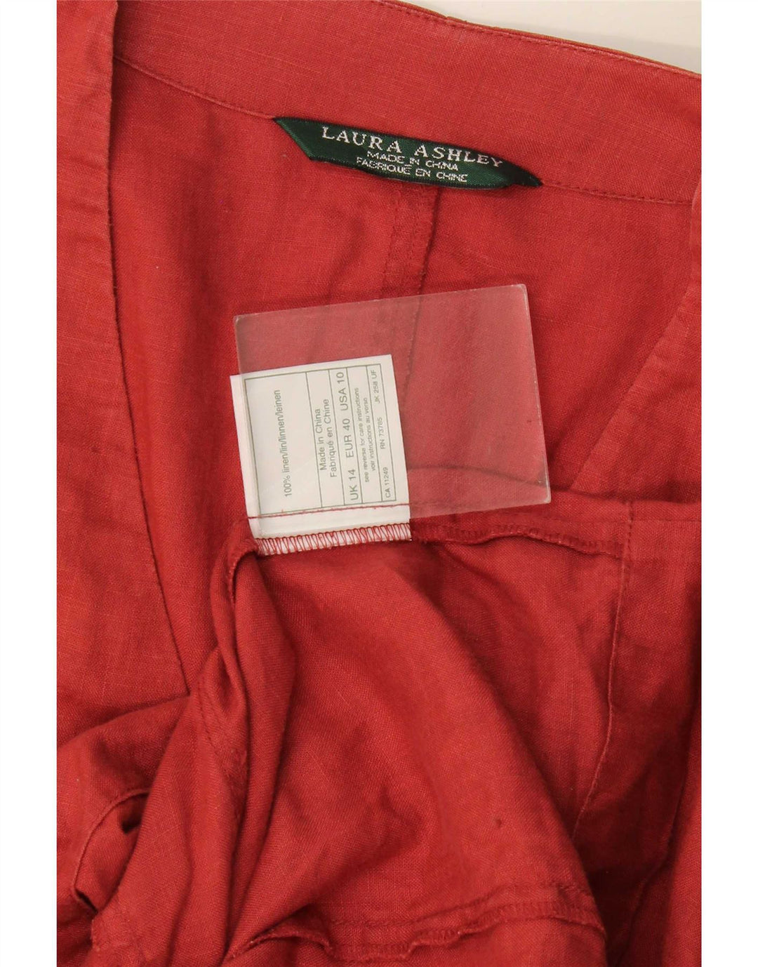 Laura Ashley Womens 4 Button Blazer Jacket UK 14 Large Red Linen