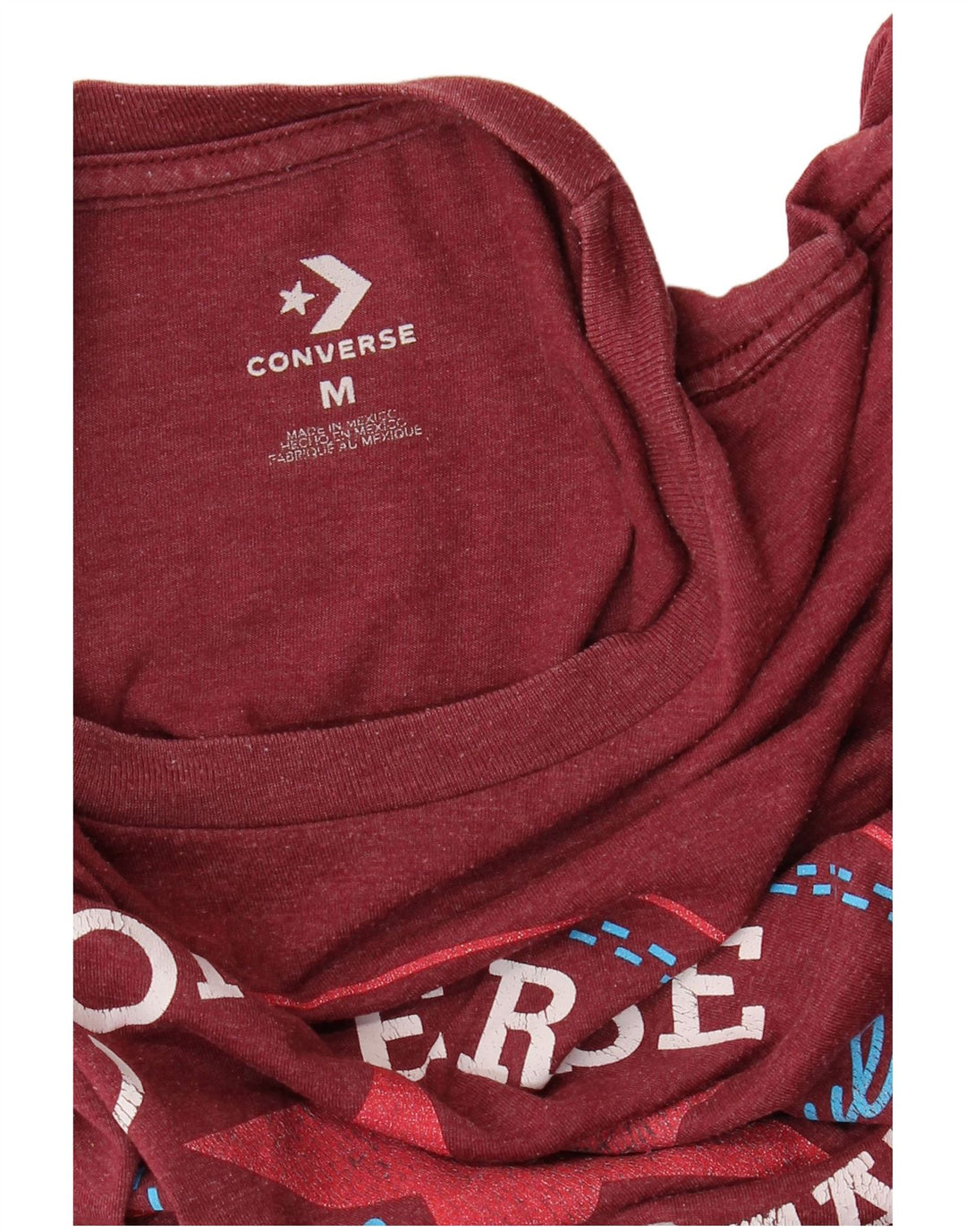 CONVERSE Mens Chuck Taylor Graphic T-Shirt Top Medium Maroon