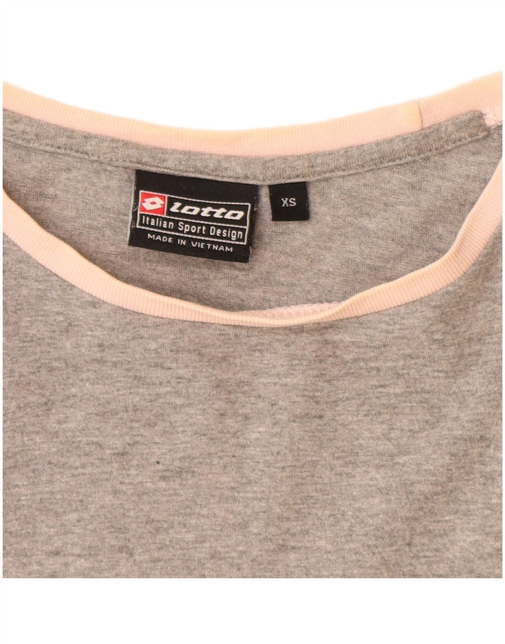 LOTTO Womens T-Shirt Top UK 6 XS Grey Flecked