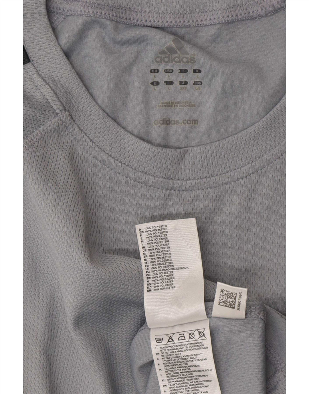 Adidas Mens Climalite Graphic T-Shirt Top Large Grey Polyester