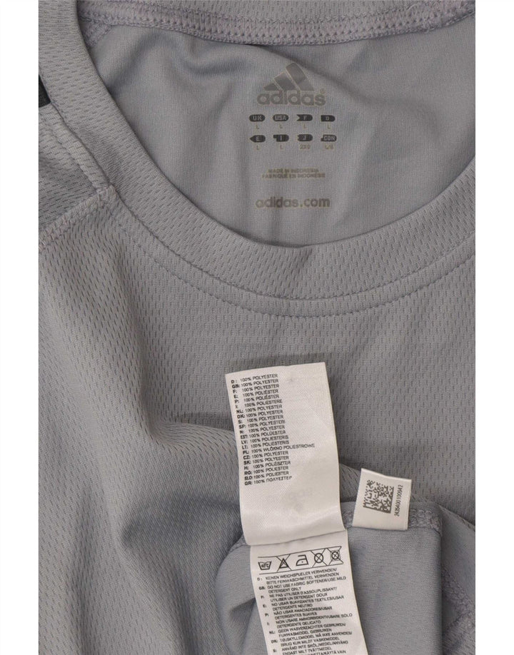 Adidas Mens Climalite Graphic T-Shirt Top Large Grey Polyester