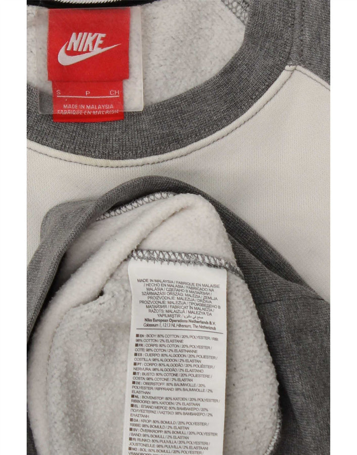 Nike Mens Graphic Sweatshirt Jumper Small Grey Colourblock Cotton