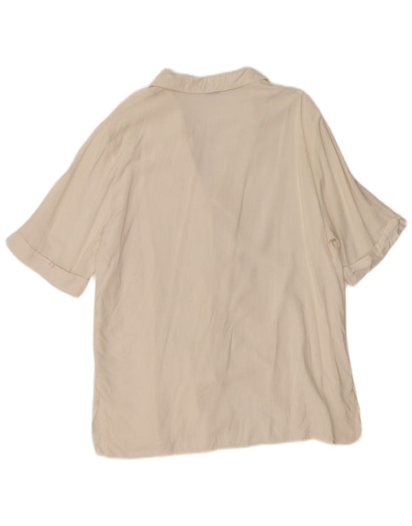 Vintage Womens Short Sleeve Shirt Blouse UK 18 XL White