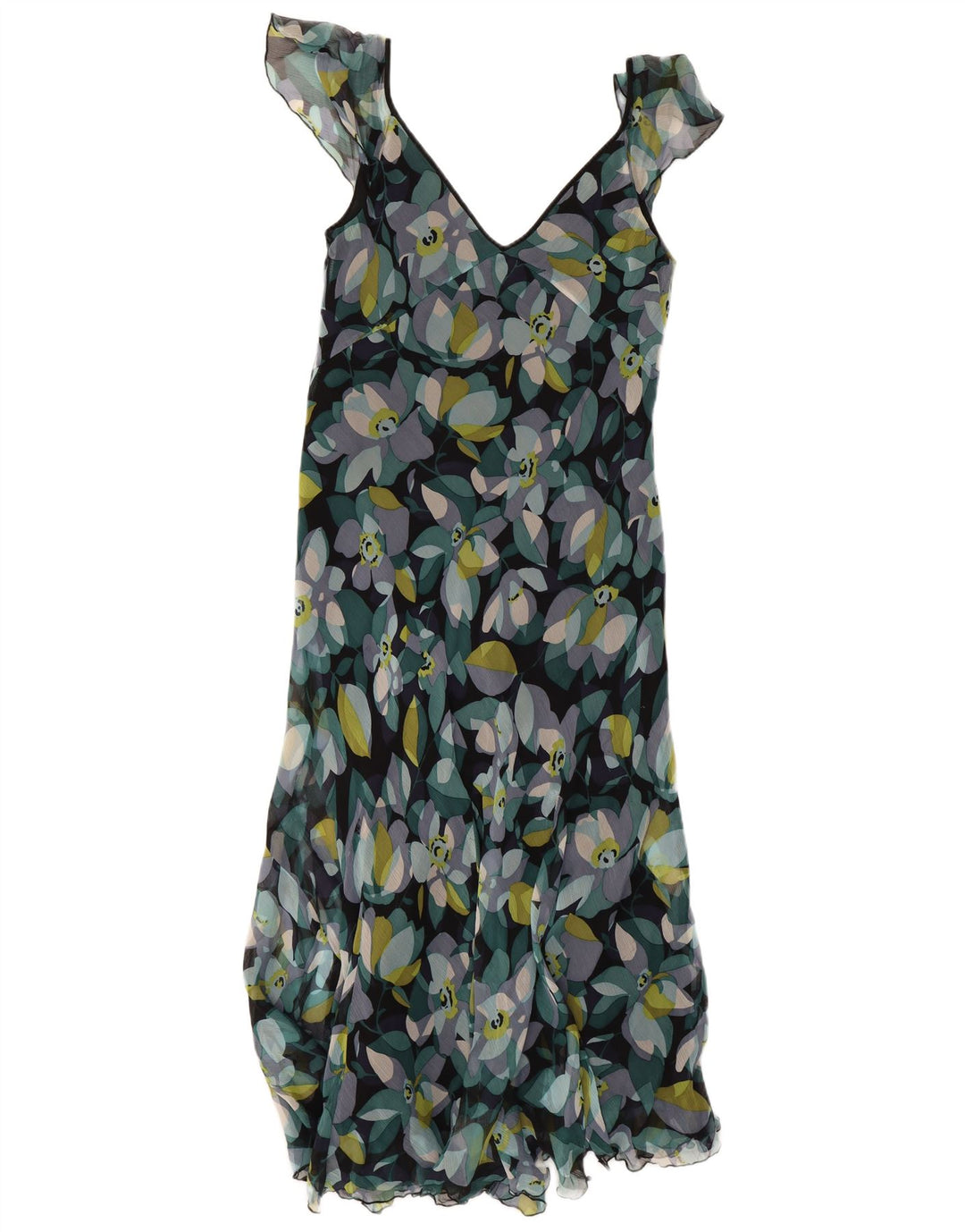 Monsoon Womens Sundress UK 12 Medium Black Floral Silk
