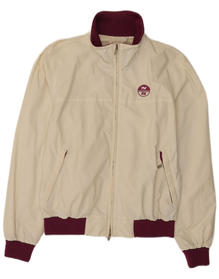 North Sails Mens Bomber Jacket Large White Colourblock Polyamide