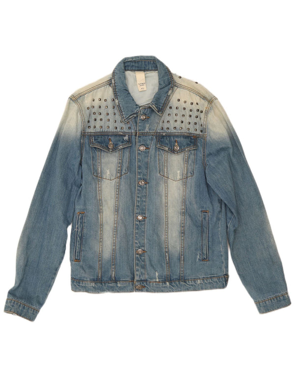 Vintage Mens Distressed Denim Jacket UK 42 XL Blue Cotton