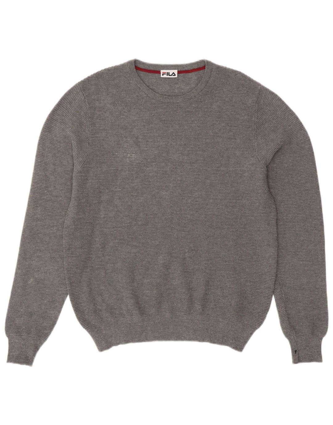 FILA Mens Crew Neck Jumper Sweater Medium Grey Cotton
